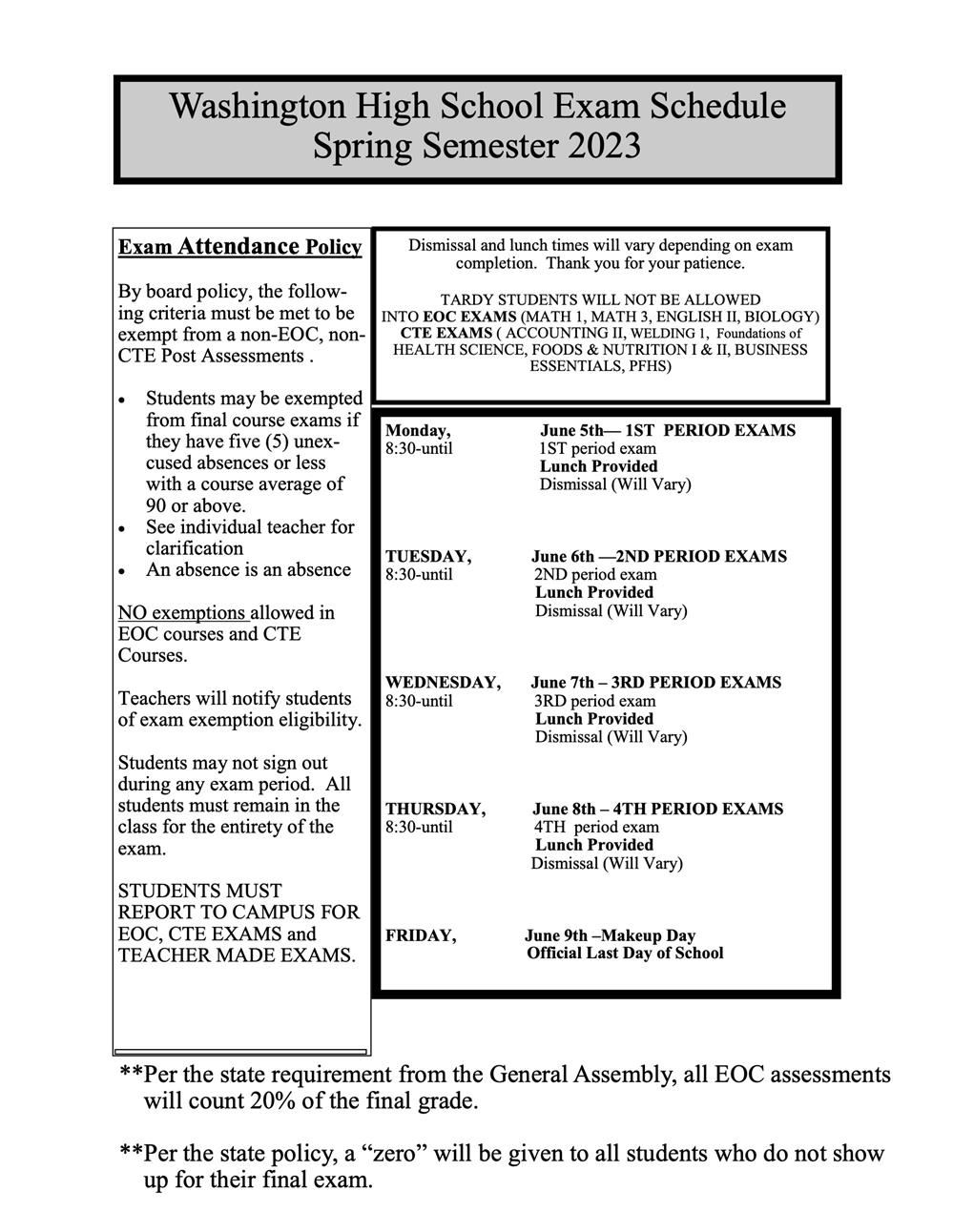  Schedule